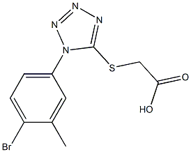 2-{[1-(4-bromo-3-methylphenyl)-1H-1,2,3,4-tetrazol-5-yl]sulfanyl}acetic acid Struktur