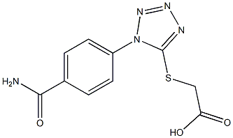 2-{[1-(4-carbamoylphenyl)-1H-1,2,3,4-tetrazol-5-yl]sulfanyl}acetic acid 结构式