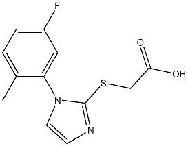 2-{[1-(5-fluoro-2-methylphenyl)-1H-imidazol-2-yl]sulfanyl}acetic acid 结构式