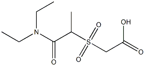 2-{[1-(diethylcarbamoyl)ethane]sulfonyl}acetic acid Struktur