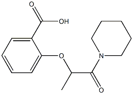 2-{[1-oxo-1-(piperidin-1-yl)propan-2-yl]oxy}benzoic acid,,结构式