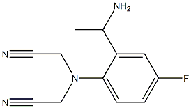 2-{[2-(1-aminoethyl)-4-fluorophenyl](cyanomethyl)amino}acetonitrile Struktur