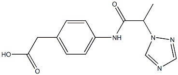 2-{4-[2-(1H-1,2,4-triazol-1-yl)propanamido]phenyl}acetic acid Struktur