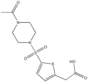 2-{5-[(4-acetylpiperazine-1-)sulfonyl]thiophen-2-yl}acetic acid,,结构式