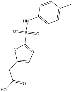 2-{5-[(4-methylphenyl)sulfamoyl]thiophen-2-yl}acetic acid,,结构式