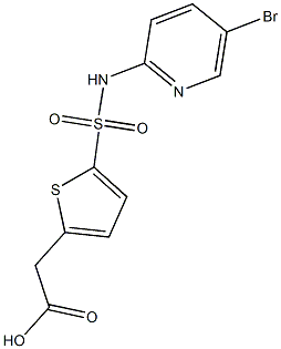2-{5-[(5-bromopyridin-2-yl)sulfamoyl]thiophen-2-yl}acetic acid,,结构式