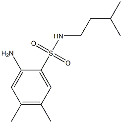 2-amino-4,5-dimethyl-N-(3-methylbutyl)benzene-1-sulfonamide 结构式