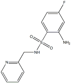 2-amino-4-fluoro-N-(pyridin-2-ylmethyl)benzene-1-sulfonamide 化学構造式