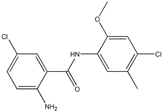 2-amino-5-chloro-N-(4-chloro-2-methoxy-5-methylphenyl)benzamide 化学構造式