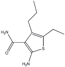 2-amino-5-ethyl-4-propylthiophene-3-carboxamide 化学構造式