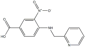 3-nitro-4-[(pyridin-2-ylmethyl)amino]benzoic acid 化学構造式