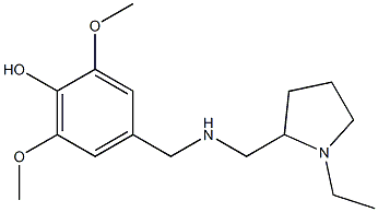 4-({[(1-ethylpyrrolidin-2-yl)methyl]amino}methyl)-2,6-dimethoxyphenol Struktur