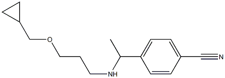 4-(1-{[3-(cyclopropylmethoxy)propyl]amino}ethyl)benzonitrile Struktur