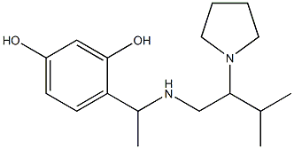 4-(1-{[3-methyl-2-(pyrrolidin-1-yl)butyl]amino}ethyl)benzene-1,3-diol 化学構造式