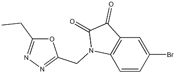 5-bromo-1-[(5-ethyl-1,3,4-oxadiazol-2-yl)methyl]-2,3-dihydro-1H-indole-2,3-dione,,结构式