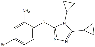 5-bromo-2-[(4,5-dicyclopropyl-4H-1,2,4-triazol-3-yl)sulfanyl]aniline