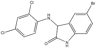 5-bromo-3-[(2,4-dichlorophenyl)amino]-2,3-dihydro-1H-indol-2-one,,结构式