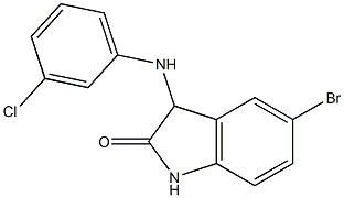 5-bromo-3-[(3-chlorophenyl)amino]-2,3-dihydro-1H-indol-2-one,,结构式