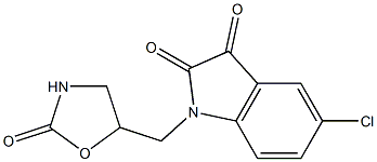 5-chloro-1-[(2-oxo-1,3-oxazolidin-5-yl)methyl]-2,3-dihydro-1H-indole-2,3-dione Struktur