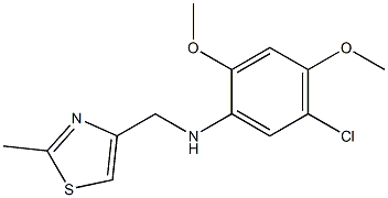 5-chloro-2,4-dimethoxy-N-[(2-methyl-1,3-thiazol-4-yl)methyl]aniline,,结构式