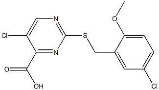 5-chloro-2-[(5-chloro-2-methoxybenzyl)thio]pyrimidine-4-carboxylic acid Structure