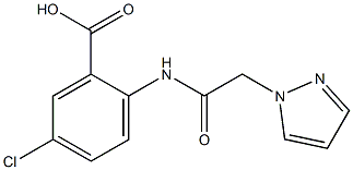 5-chloro-2-[2-(1H-pyrazol-1-yl)acetamido]benzoic acid Struktur