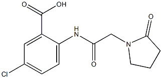 5-chloro-2-[2-(2-oxopyrrolidin-1-yl)acetamido]benzoic acid,,结构式