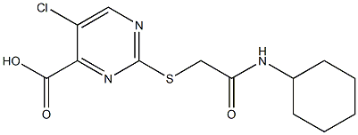 5-chloro-2-{[2-(cyclohexylamino)-2-oxoethyl]thio}pyrimidine-4-carboxylic acid Struktur