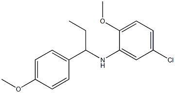 5-chloro-2-methoxy-N-[1-(4-methoxyphenyl)propyl]aniline 化学構造式