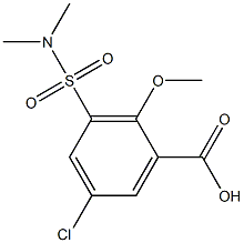 5-chloro-3-[(dimethylamino)sulfonyl]-2-methoxybenzoic acid,,结构式