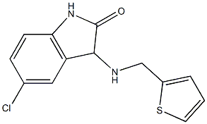 5-chloro-3-[(thiophen-2-ylmethyl)amino]-2,3-dihydro-1H-indol-2-one 化学構造式