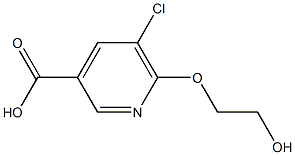 5-chloro-6-(2-hydroxyethoxy)pyridine-3-carboxylic acid 化学構造式