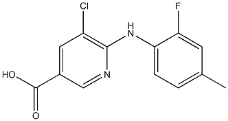 5-chloro-6-[(2-fluoro-4-methylphenyl)amino]pyridine-3-carboxylic acid 结构式