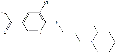 5-chloro-6-{[3-(2-methylpiperidin-1-yl)propyl]amino}pyridine-3-carboxylic acid Struktur