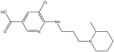 5-chloro-6-{[3-(2-methylpiperidin-1-yl)propyl]amino}pyridine-3-carboxylic acid 化学構造式