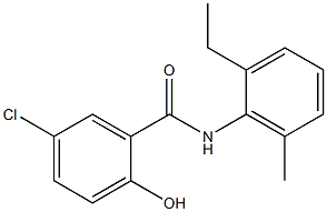 5-chloro-N-(2-ethyl-6-methylphenyl)-2-hydroxybenzamide,,结构式