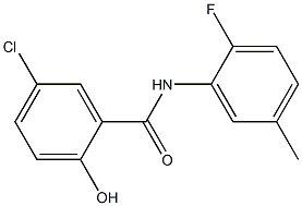 5-chloro-N-(2-fluoro-5-methylphenyl)-2-hydroxybenzamide,,结构式