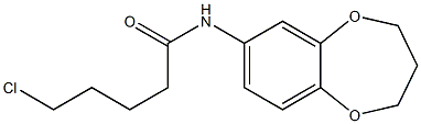 5-chloro-N-(3,4-dihydro-2H-1,5-benzodioxepin-7-yl)pentanamide,,结构式