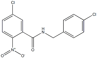 5-chloro-N-[(4-chlorophenyl)methyl]-2-nitrobenzamide 化学構造式