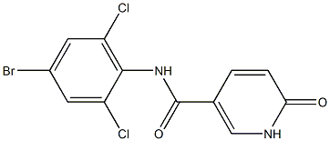 N-(4-bromo-2,6-dichlorophenyl)-6-oxo-1,6-dihydropyridine-3-carboxamide,,结构式