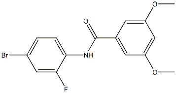 N-(4-bromo-2-fluorophenyl)-3,5-dimethoxybenzamide 化学構造式