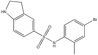 N-(4-bromo-2-methylphenyl)-2,3-dihydro-1H-indole-5-sulfonamide 结构式