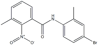 N-(4-bromo-2-methylphenyl)-3-methyl-2-nitrobenzamide 结构式