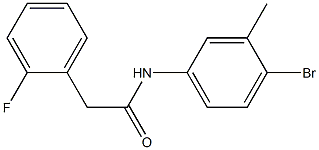 N-(4-bromo-3-methylphenyl)-2-(2-fluorophenyl)acetamide 化学構造式