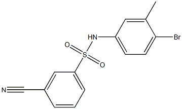 N-(4-bromo-3-methylphenyl)-3-cyanobenzene-1-sulfonamide 结构式