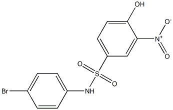 N-(4-bromophenyl)-4-hydroxy-3-nitrobenzene-1-sulfonamide Struktur