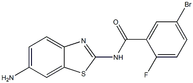 N-(6-amino-1,3-benzothiazol-2-yl)-5-bromo-2-fluorobenzamide 结构式