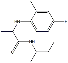 N-(butan-2-yl)-2-[(4-fluoro-2-methylphenyl)amino]propanamide 化学構造式