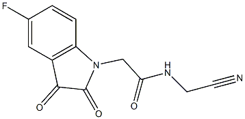 N-(cyanomethyl)-2-(5-fluoro-2,3-dioxo-2,3-dihydro-1H-indol-1-yl)acetamide,,结构式