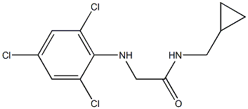 N-(cyclopropylmethyl)-2-[(2,4,6-trichlorophenyl)amino]acetamide,,结构式